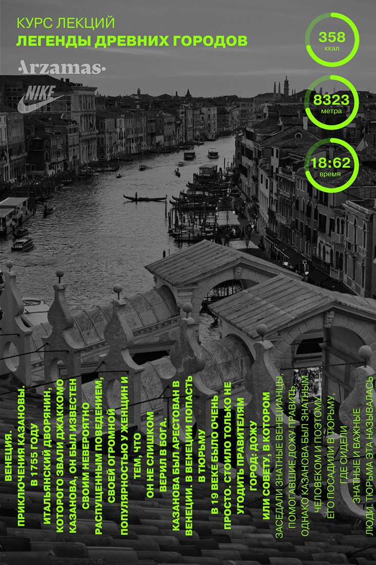 Серия рекламных плакатов Nike x Arzamas.