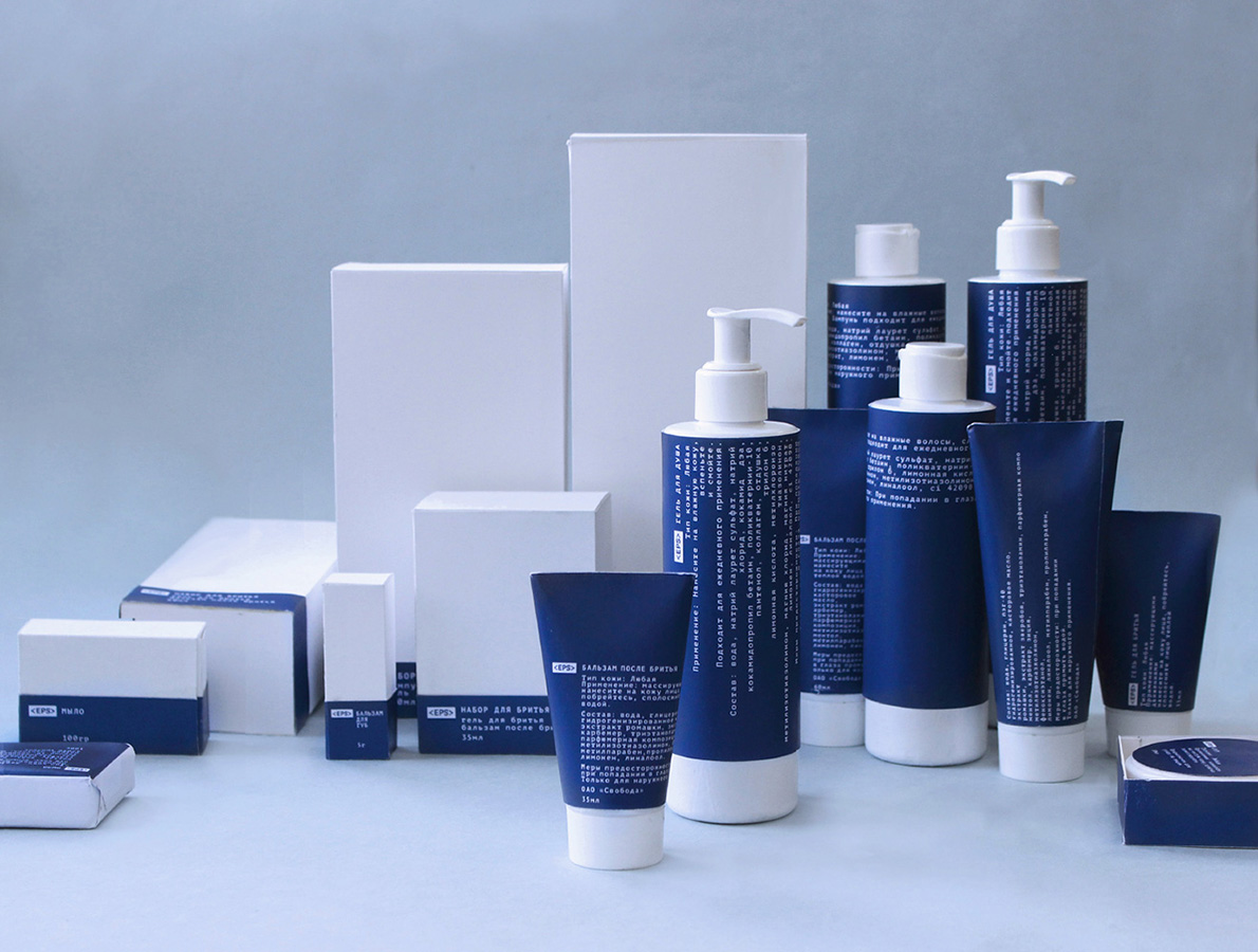 Проект упаковки серии косметических средств для мужчин <EPS> фабрики «Свобода».