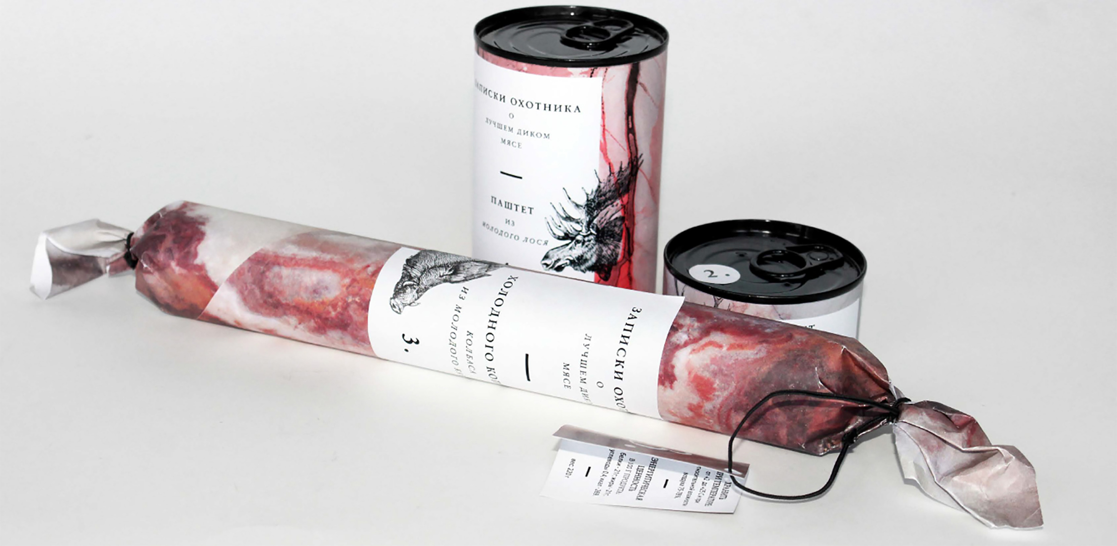 Проект упаковки мясной продукции «Записки охотника».