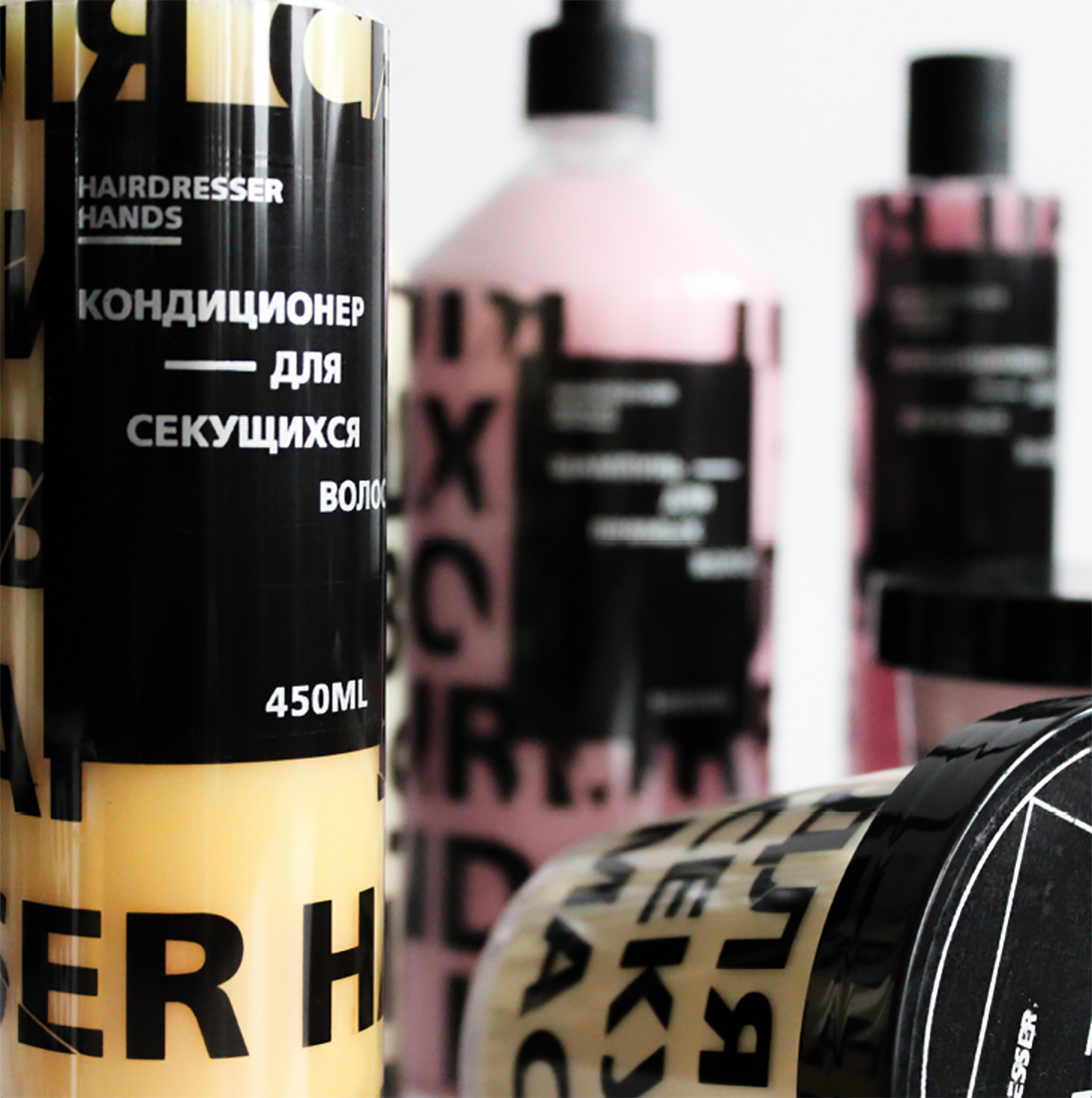 Проект упаковки средств для ухода за волосами «Hairdresser hands».